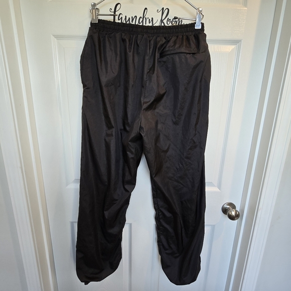 Turnpoint 90s Pants Large Nylon Joggers Black Swishy Track - Picture 2 of 14